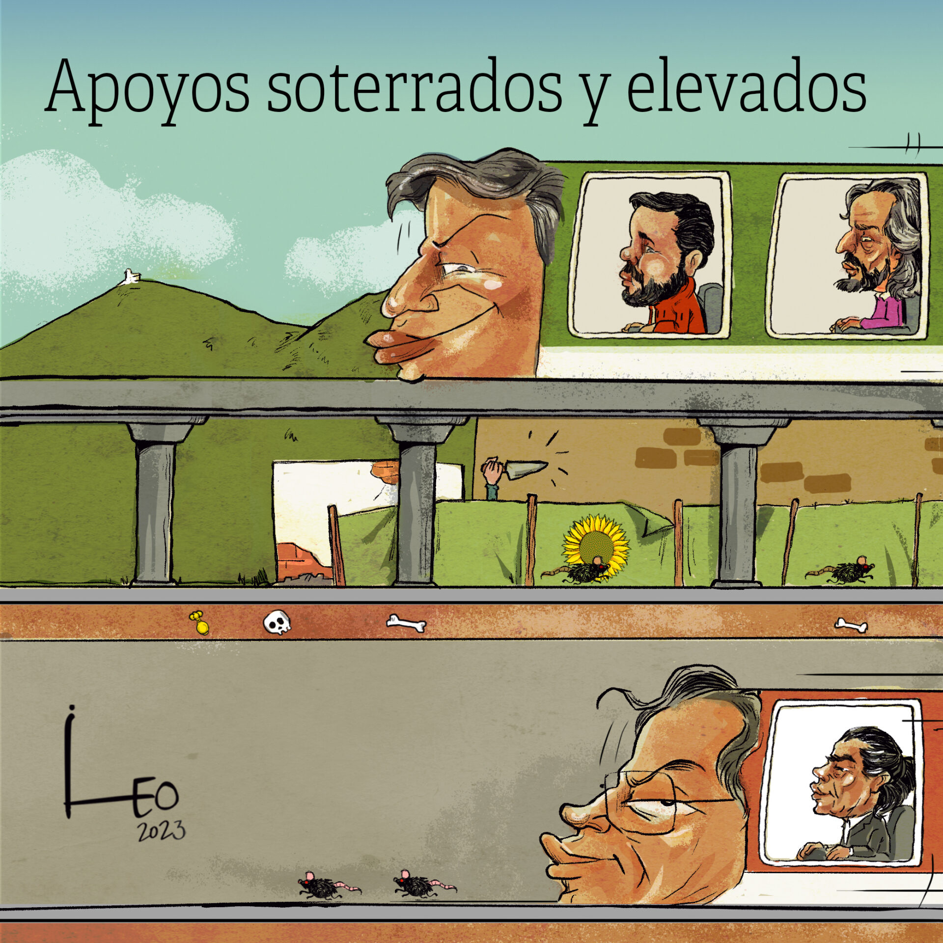 apoyos soterrados y elevados