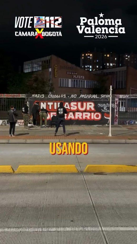 Captura del video de campaña en el barrio Restrepo