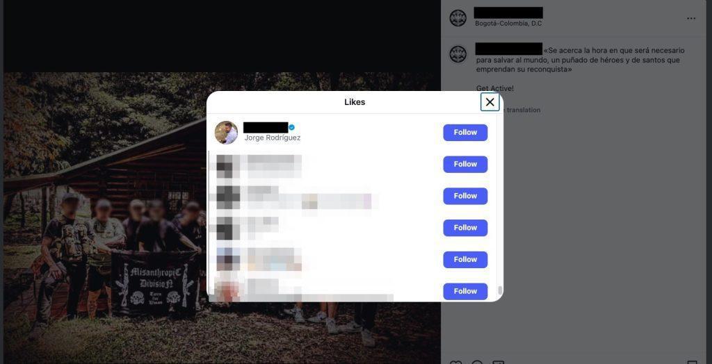 Publicación de Instagram analizada por la investigación