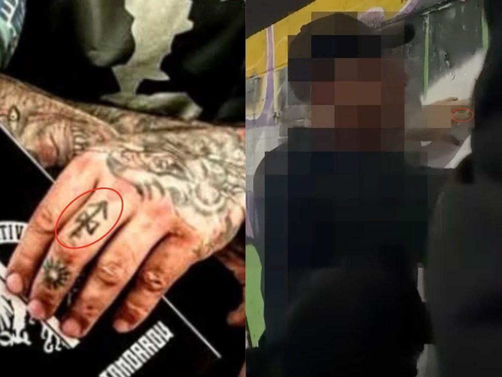 Comparación de un tatuaje en forma de flecha