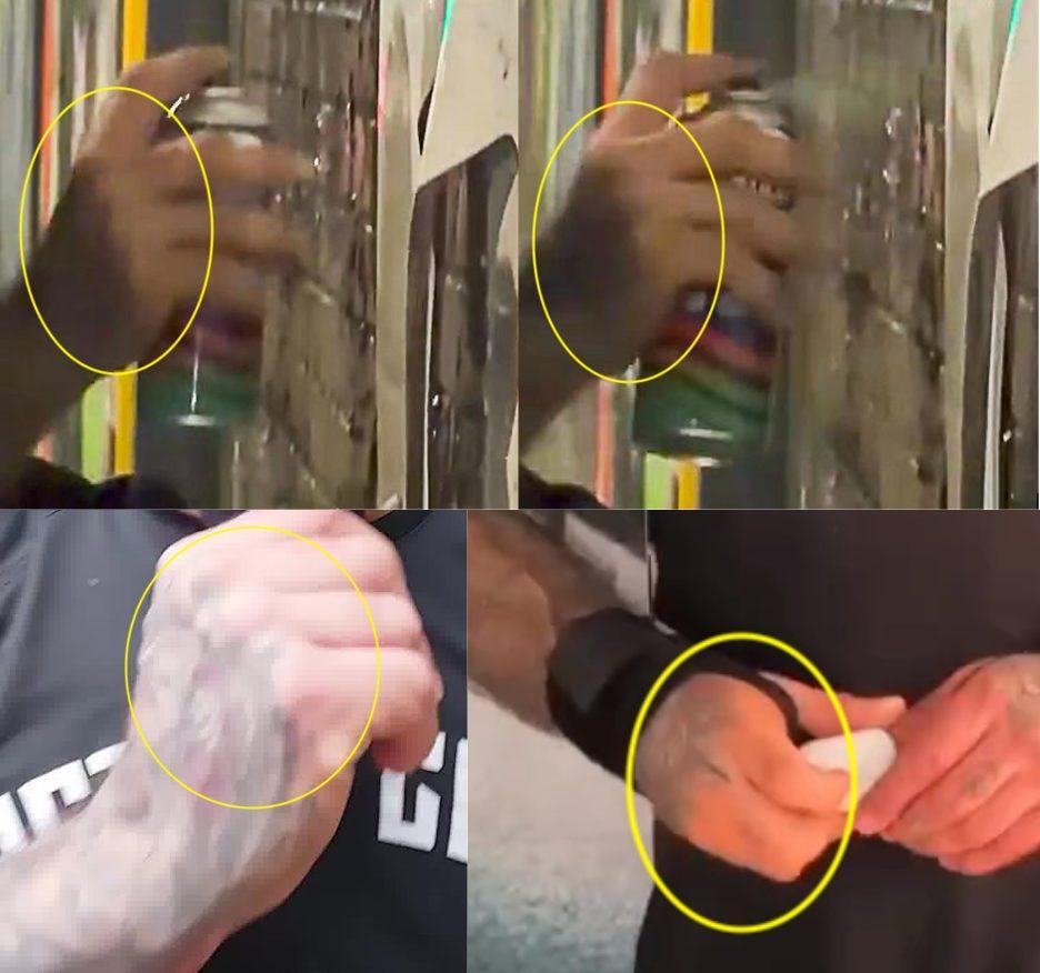 Comparación de tatuajes en la mano derecha