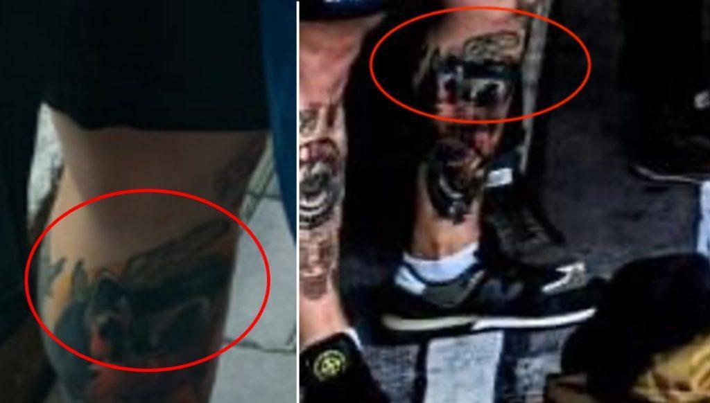 Comparación de un tatuaje en la pantorrilla