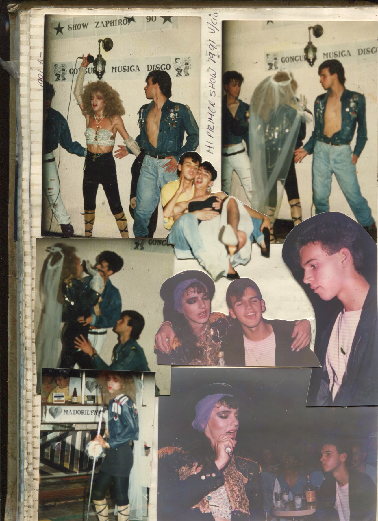 Álbum de fotos del primer show de la transformista colombiana Madorilyn Crawford. Fotocollages