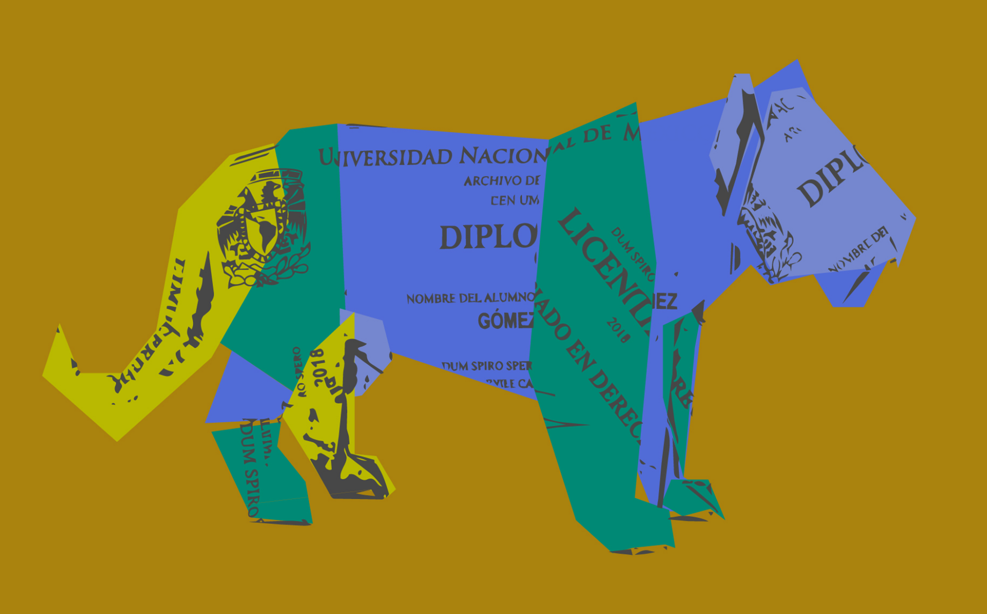 Ilustración de diplomas y documentos académicos para Los tigres de papel
